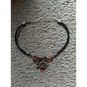 Signed Chicos Enamel Rhinestone Choker Necklaces